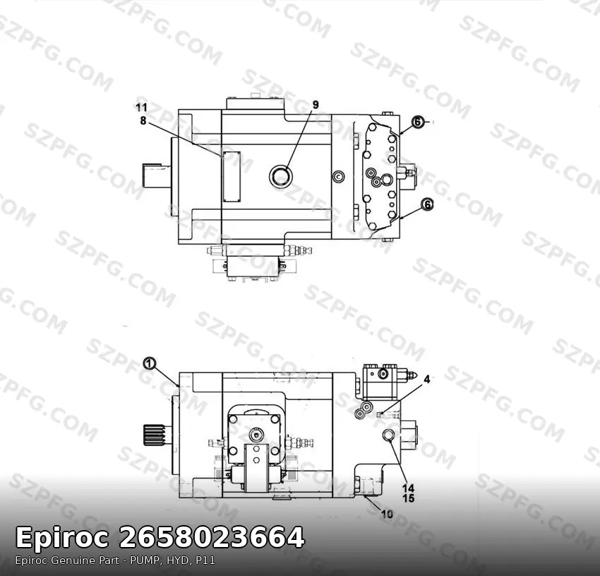 Epiroc PUMP,HYD,P11 58023664 — узел PUMP/DRIVE,700HP,50HZ, буровая PV275E