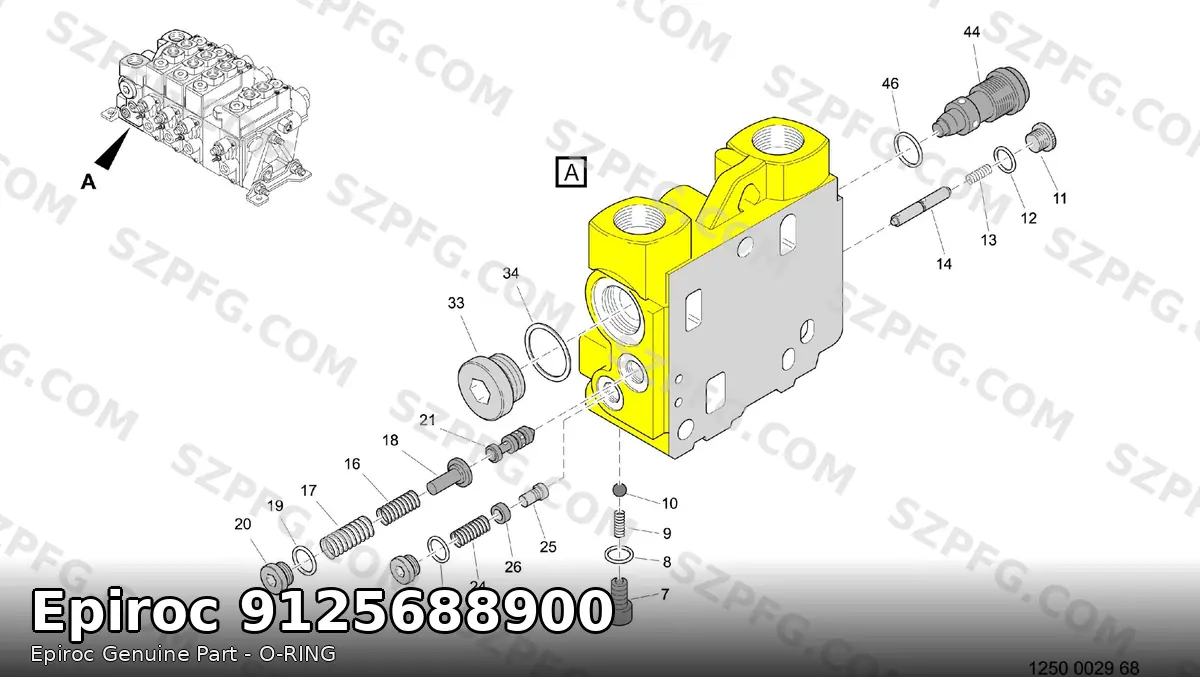 Epiroc 9125688900 уплотнительное кольцо в разузловке гидроблока