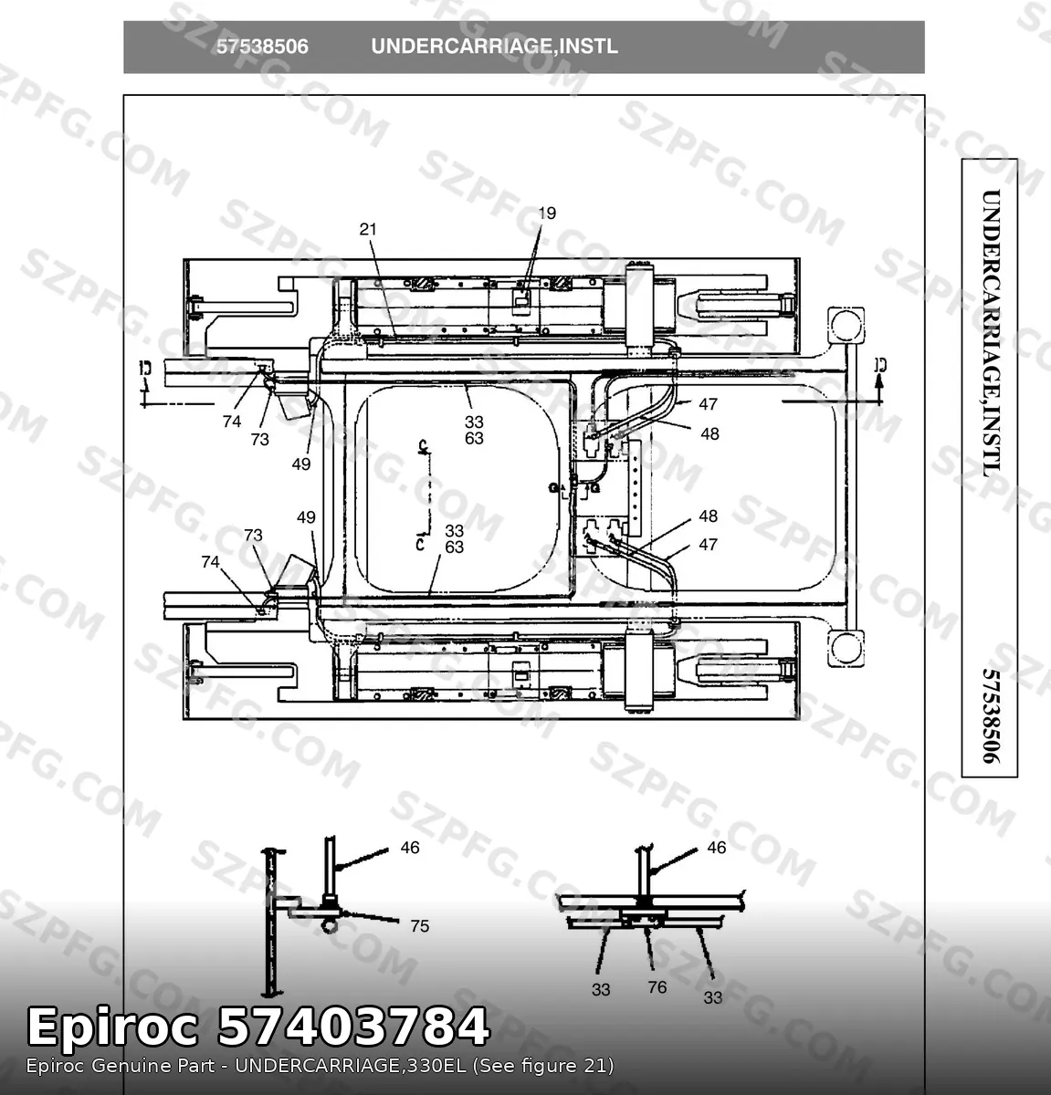 Разузловка UNDERCARRIAGE,INSTL 57538506 Epiroc DMM2, позиция 001 = 57403784