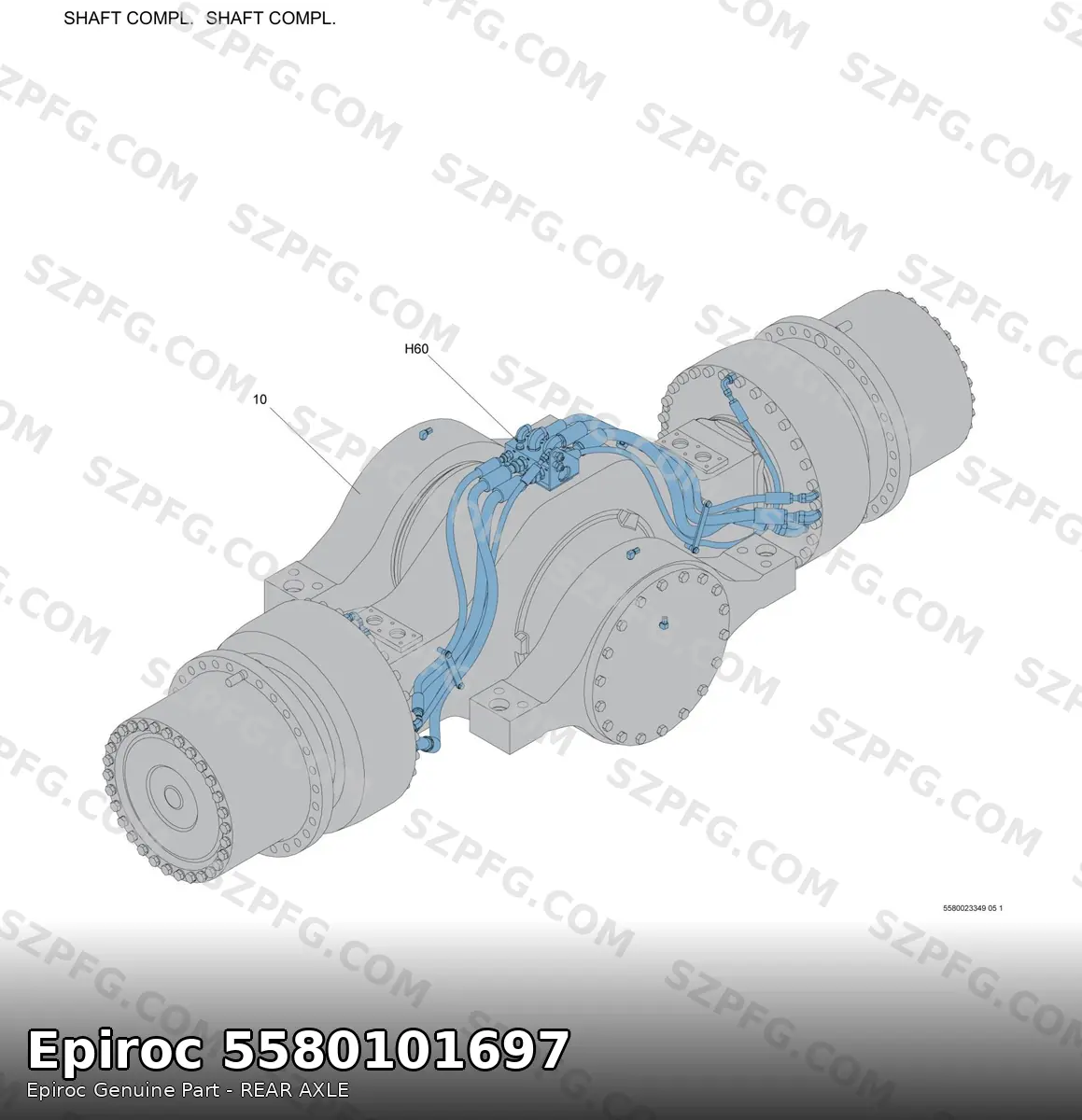 Задний мост Epiroc 5580101697 — разузловка узла Scooptram ST14